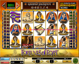 Fortunes of Egypt Slot Main Screen