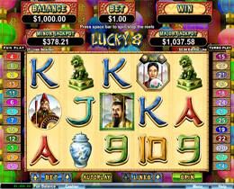 Lucky 8 Main Page Screenshot