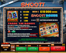 Shoot Paytable Screenshot
