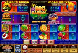 Big Kahuna Slot Payscreen