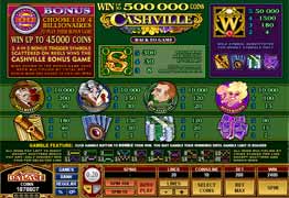 Cashville Slot Payscreen