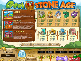 Cool Stone Age Slot Payout Screen