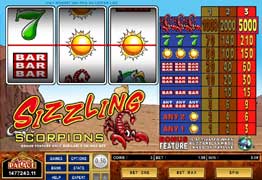 Sizzling Scorpions Slot Main Screen