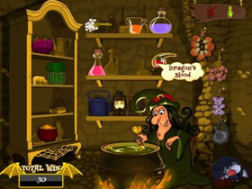 Witches Cauldron Slot Bonus Game Screen